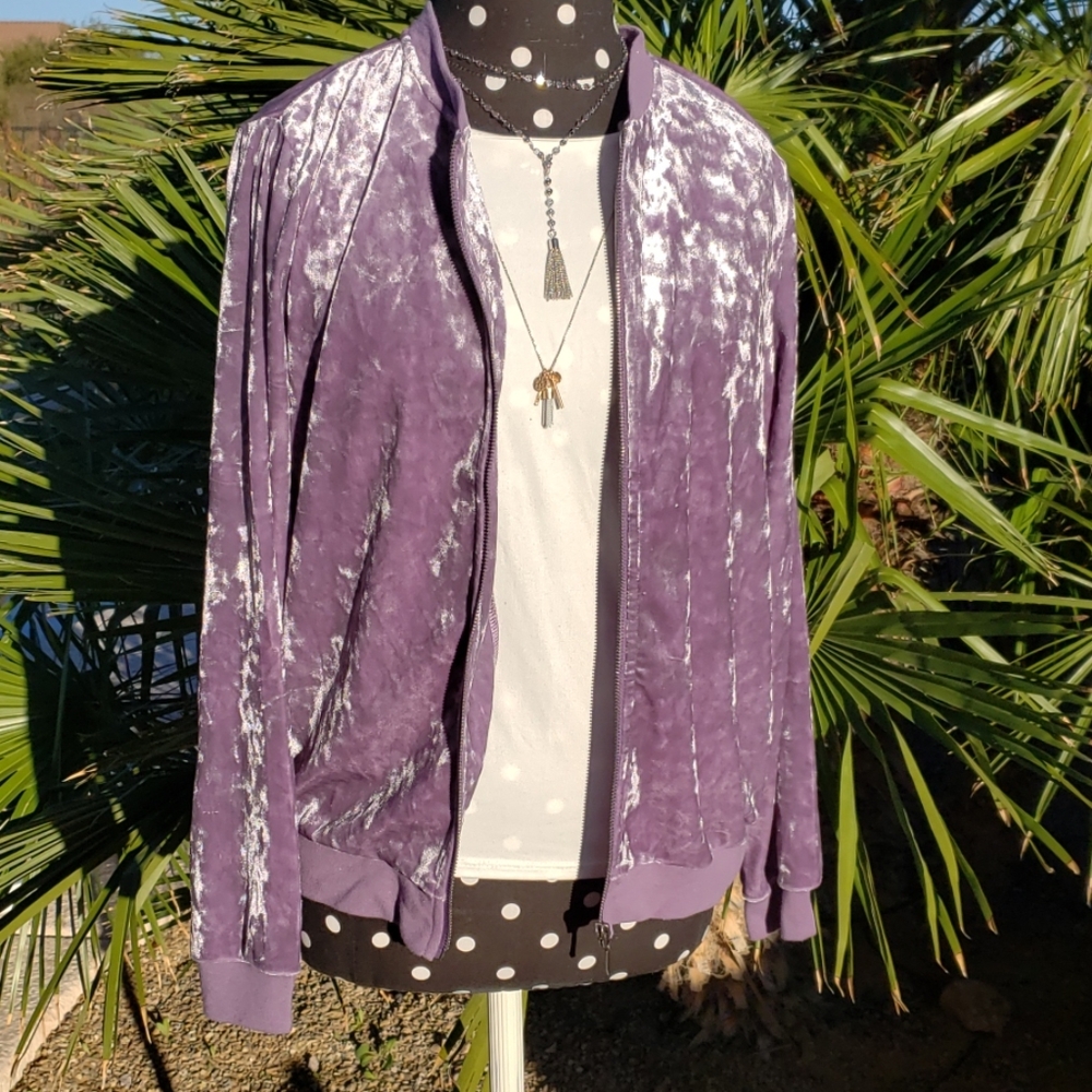 NWT NY&C Crushed Velvet Bomber Jacket